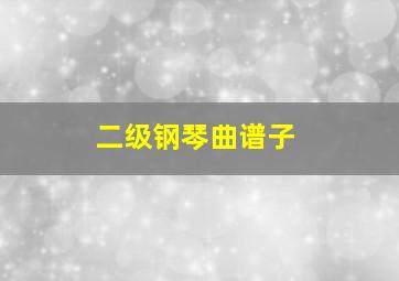 二级钢琴曲谱子