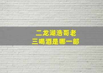 二龙湖浩哥老三喝酒是哪一部