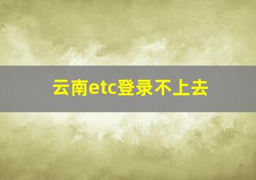 云南etc登录不上去