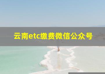 云南etc缴费微信公众号