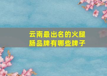 云南最出名的火腿肠品牌有哪些牌子