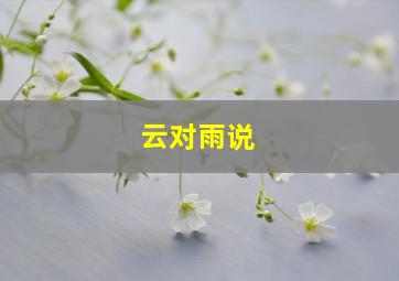 云对雨说