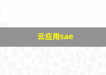 云应用sae