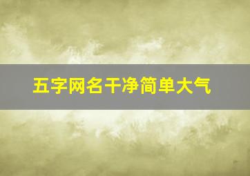 五字网名干净简单大气