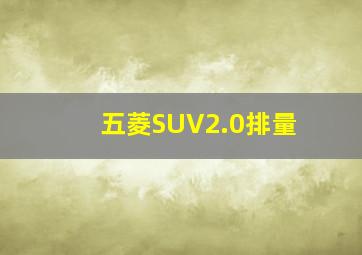 五菱SUV2.0排量