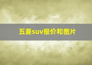 五菱suv报价和图片