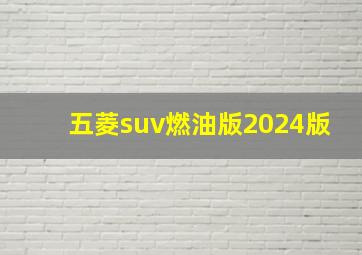 五菱suv燃油版2024版