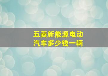 五菱新能源电动汽车多少钱一辆