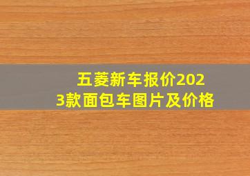 五菱新车报价2023款面包车图片及价格