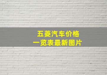 五菱汽车价格一览表最新图片