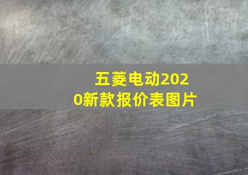 五菱电动2020新款报价表图片