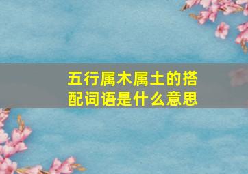 五行属木属土的搭配词语是什么意思