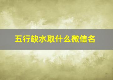 五行缺水取什么微信名