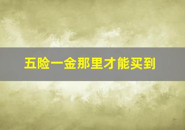 五险一金那里才能买到