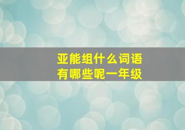 亚能组什么词语有哪些呢一年级