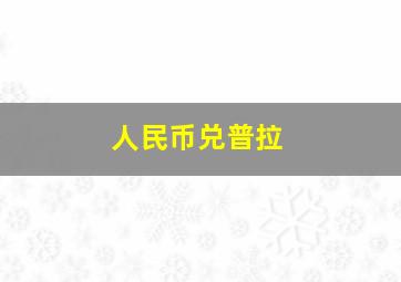 人民币兑普拉