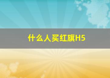 什么人买红旗H5