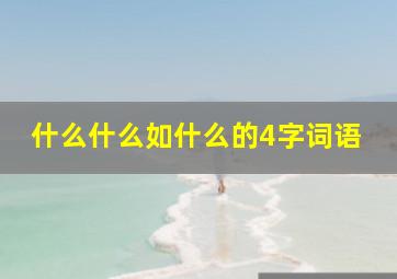 什么什么如什么的4字词语