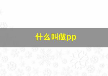 什么叫做pp