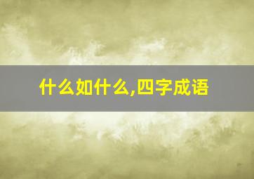 什么如什么,四字成语