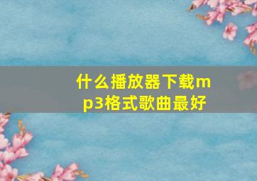 什么播放器下载mp3格式歌曲最好