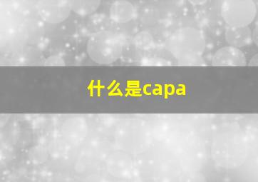 什么是capa