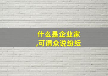 什么是企业家,可谓众说纷纭