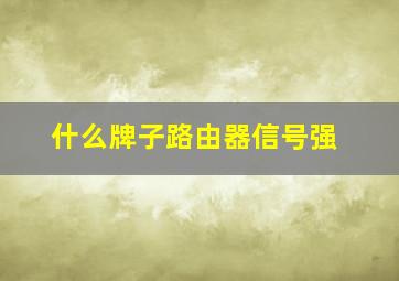 什么牌子路由器信号强