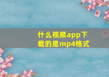 什么视频app下载的是mp4格式