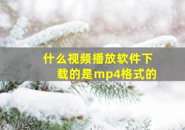 什么视频播放软件下载的是mp4格式的