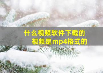 什么视频软件下载的视频是mp4格式的