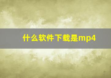 什么软件下载是mp4