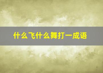 什么飞什么舞打一成语