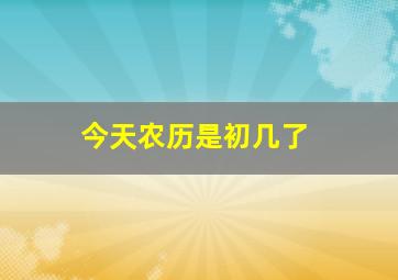 今天农历是初几了