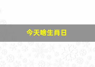 今天啥生肖日