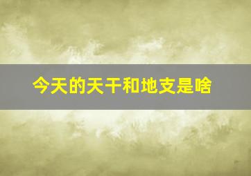 今天的天干和地支是啥