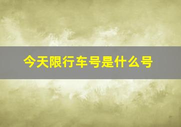 今天限行车号是什么号