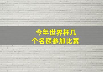 今年世界杯几个名额参加比赛