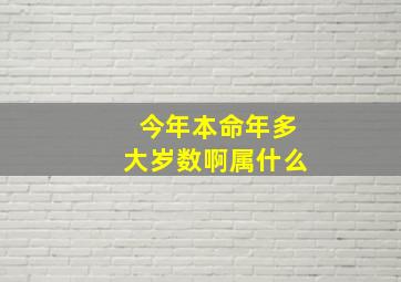 今年本命年多大岁数啊属什么