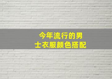 今年流行的男士衣服颜色搭配