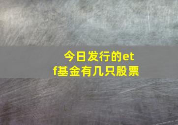 今日发行的etf基金有几只股票