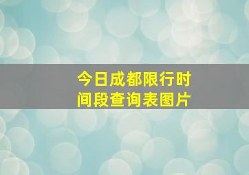 今日成都限行时间段查询表图片