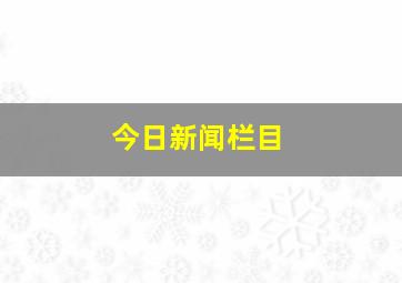 今日新闻栏目