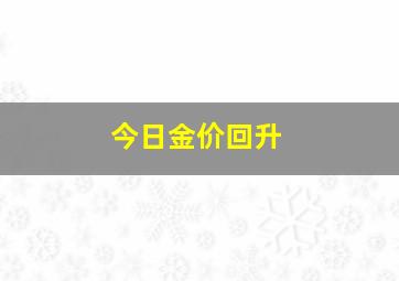 今日金价回升