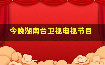 今晚湖南台卫视电视节目