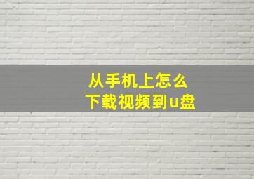 从手机上怎么下载视频到u盘