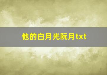 他的白月光阮月txt