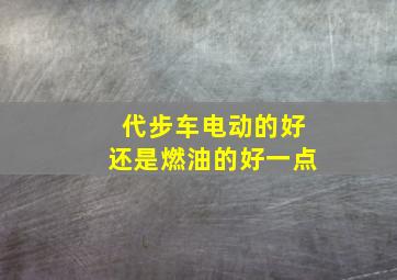 代步车电动的好还是燃油的好一点