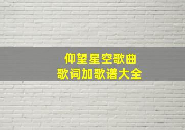 仰望星空歌曲歌词加歌谱大全