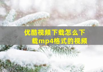 优酷视频下载怎么下载mp4格式的视频